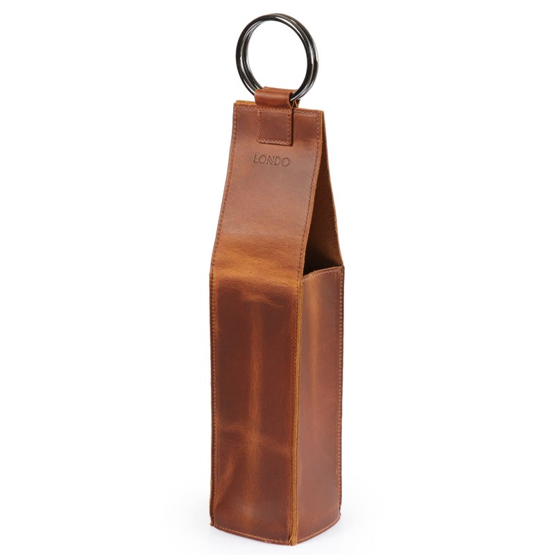 Londo Genuine Leather Wine Bottle Holder â€“ Stylish & Durable Wine Carrier for Travel, Picnics, and Gifting - Image 1